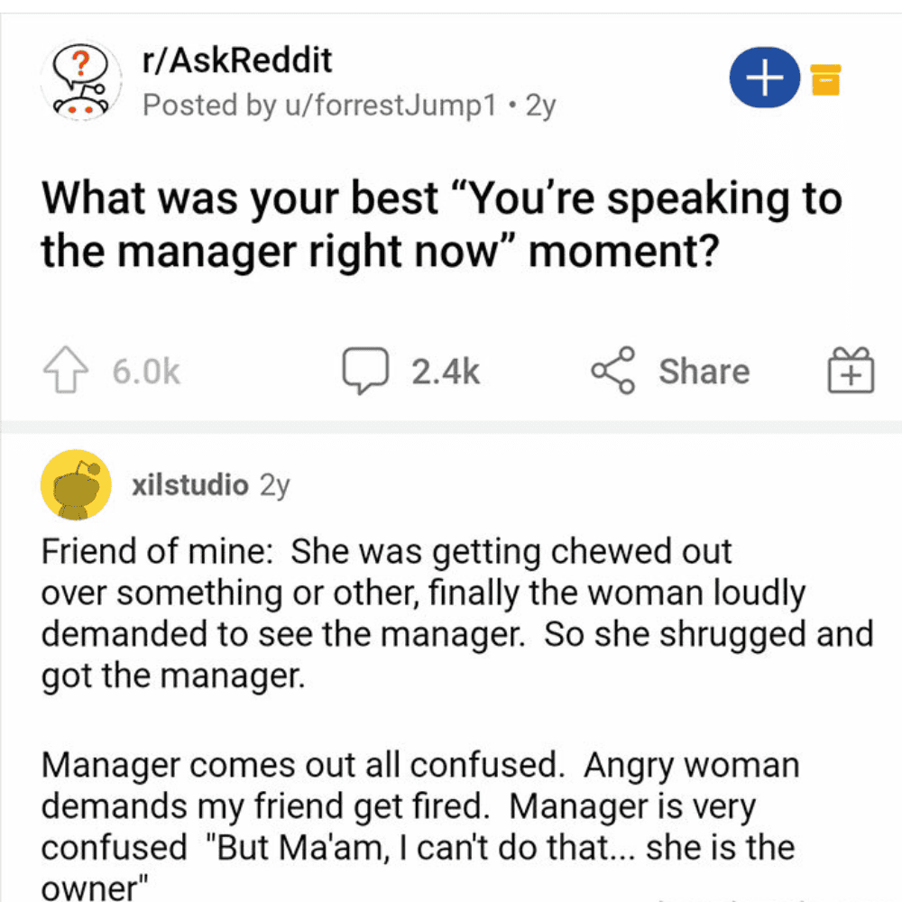 Asking for the Manager