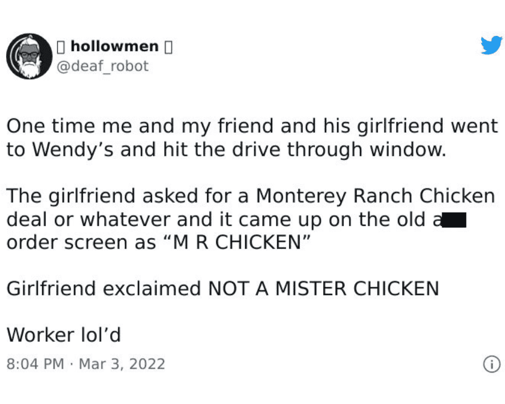 Not a Mr. Chicken