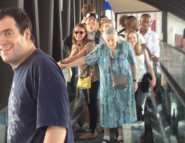 All Behind Grandma For a Photo